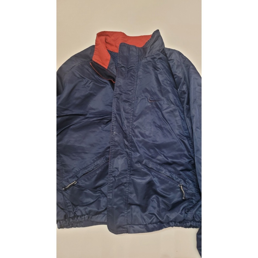 Vintage 90s Nike‎ Full Zip Windbreaker Jacket Red Blue Embroidered Logo Men M